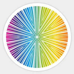 Barcode Sunburst Circle (Full Spectrum) Sticker